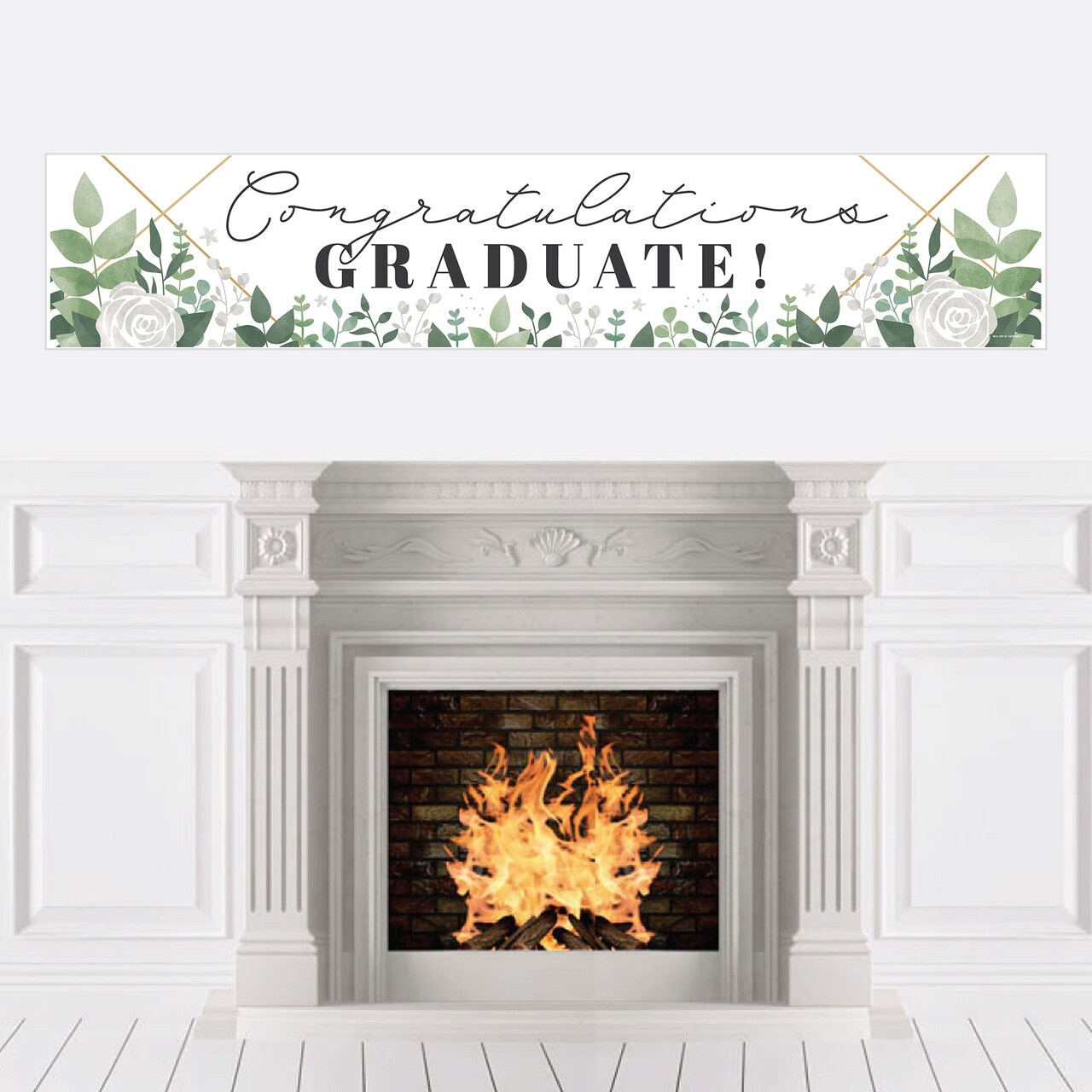 Big Dot of Happiness Boho Botanical Graduate - Greenery Graduation Decorations Party Banner